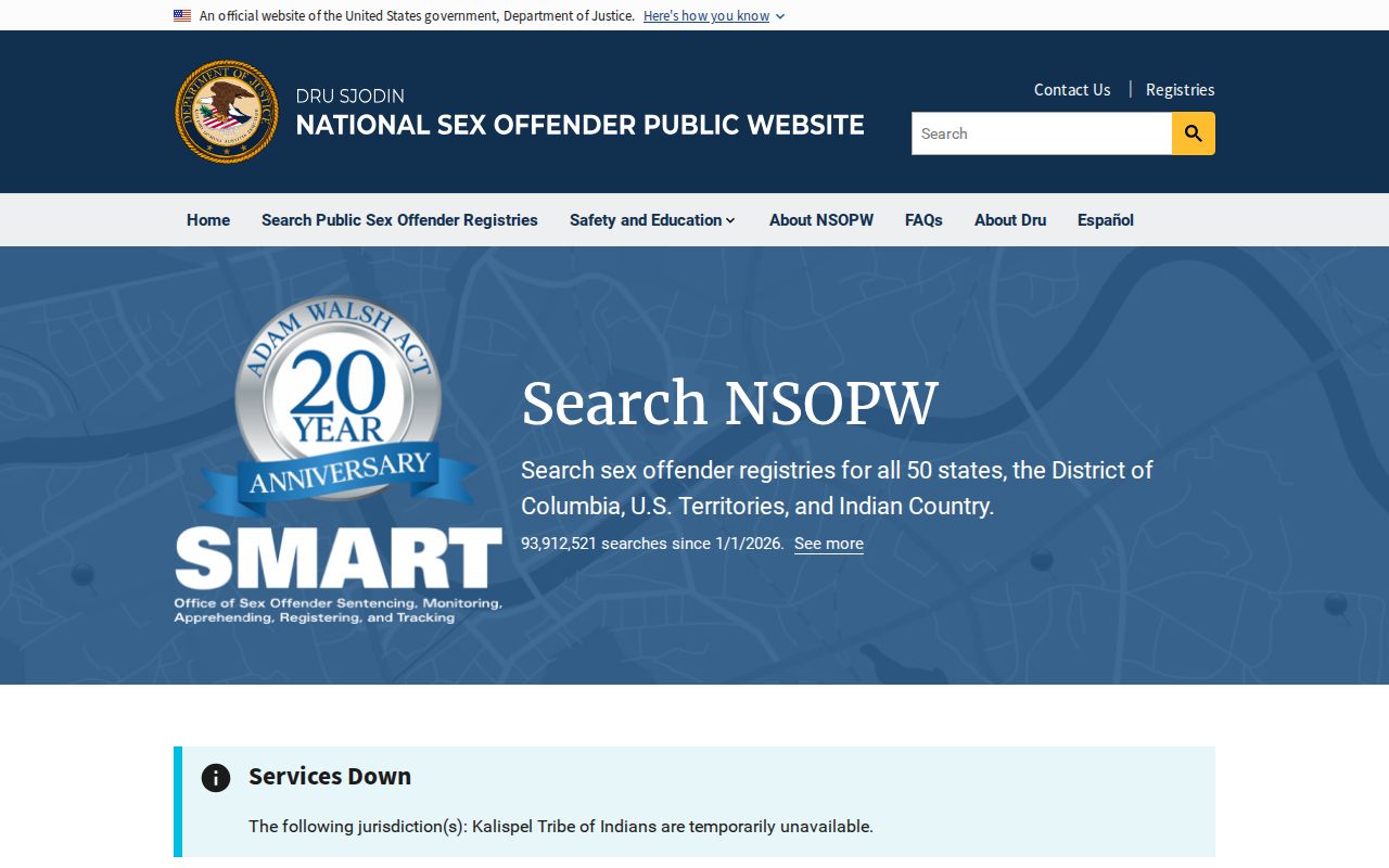 NSOPW cross-state search used with the Reeves County sex offender registry