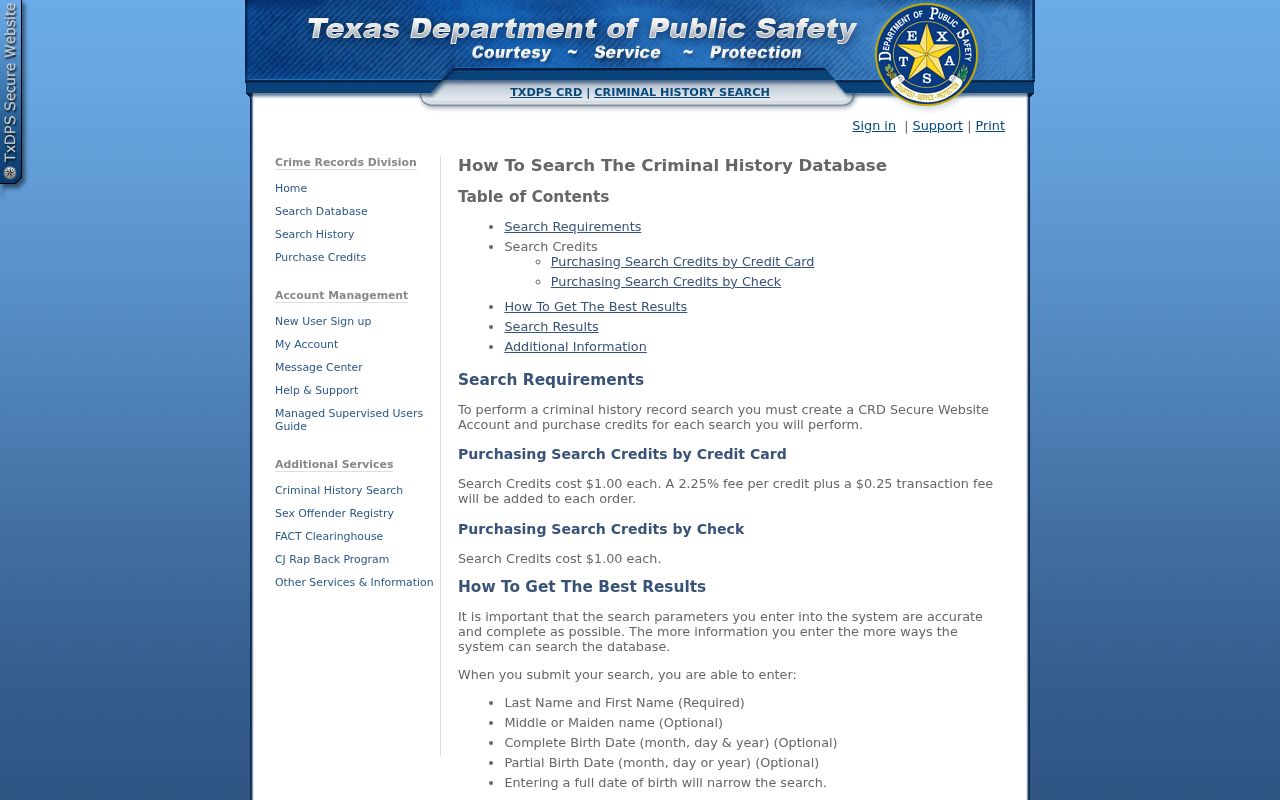 Reeves County sex offender check compared with the Texas DPS conviction search